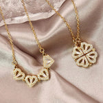Load image into Gallery viewer, Ouabahas™ - Heart-Shaped Clover Necklace: Symbol of Luck and Love

